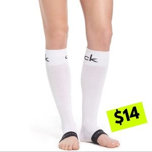 Calvin Klein open toe knee high socks one size